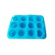 Forma silicon 12 cavitati, Pentru prajituri, Albastru, 32 cm, 229COF