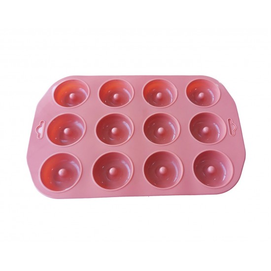 Forma silicon 12 cavitati, Pentru prajituri sau Briose, Maro, 28 cm, 236COF