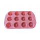 Forma silicon 12 cavitati, Pentru prajituri sau Briose, Maro, 28 cm, 236COF