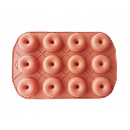 Forma silicon 12 cavitati, Pentru prajituri sau Briose, Maro, 28 cm, 236COF