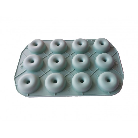 Forma silicon 12 cavitati, Pentru prajituri sau Briose, Verde, 28 cm, 235COF