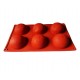 Forma silicon 6 cavitati, Pentru prajituri, Rosu, 28 cm, 296COF