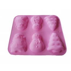 Forma silicon 6 cavitati, Turta dulce, Prajituri, Briose, Roz, 29 cm, 272COF