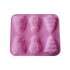 Forma silicon 6 cavitati, Turta dulce, Prajituri, Briose, Roz, 29 cm, 272COF