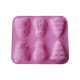 Forma silicon 6 cavitati, Turta dulce, Prajituri, Briose, Roz, 29 cm, 272COF