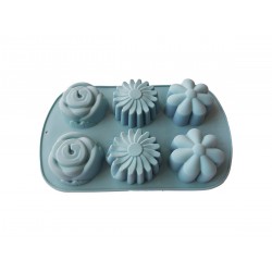 Forma silicon 6 cavitati, model floral, 27 cm, 214COF