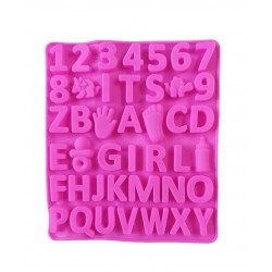 Forma silicon cu Cifre, Litere, Piciorus, Manuta, Biberon, Dinozaur, Suzeta, Roz, 21 cm, 493COF