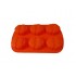 Forma silicon in forma de Ou, Pentru prajituri, Portocaliu, 6 cavitati, 26 cm, 337COF
