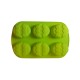 Forma silicon in forma de Ou, Pentru prajituri, Verde, 6 cavitati, 26 cm, 338COF
