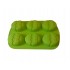 Forma silicon in forma de Ou, Pentru prajituri, Verde, 6 cavitati, 26 cm, 338COF