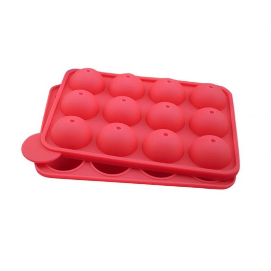Forma silicon pentru acadele sau bomboane, 12 cavitati, Rosu, 17. 5 cm, 428COF