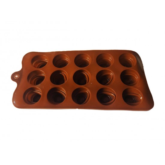 Forma silicon pentru bomboane, 15 cavitati, Diverse forme, Maro, 21 cm, 261COF