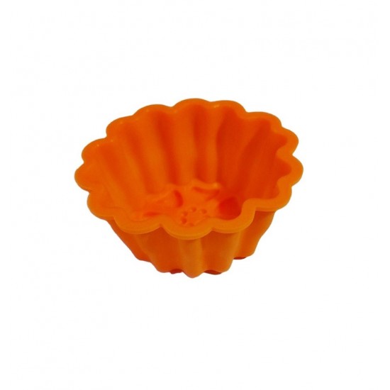 Forma silicon pentru briose, 1 cavitate, Portocaliu, 9 cm, 329COF