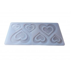 Forma silicon pentru decoarea torturilor, Matrita Inimioare, Alb, 21cm, 314COF