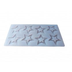 Forma silicon pentru decoarea torturilor, Matrita Stelute, Alb, 21cm, 313COF