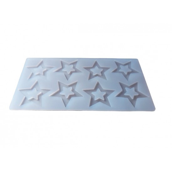 Forma silicon pentru decoarea torturilor, Matrita Stelute, Alb, 21cm, 313COF