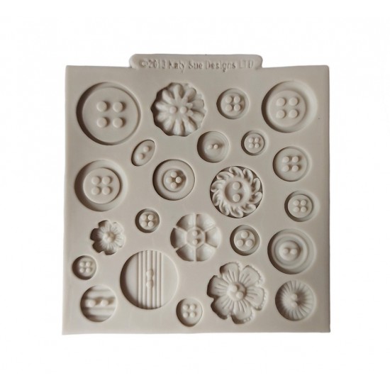 Forma silicon pentru fondant, Matrita nasturi, Gri, 10 cm, 290COF