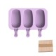 Forma silicon pentru inghetata, 3 cavitati cu capac din silicon, Mov, 19 cm, CooKstyle, 408COF