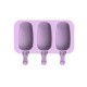 Forma silicon pentru inghetata, 3 cavitati cu capac din silicon, Mov, 19 cm, CooKstyle, 408COF