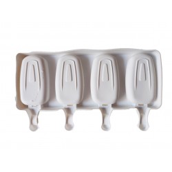 Forma silicon pentru inghetata, 4 cavitati, Alb, 26 cm, 308COF