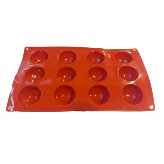 Forma silicon pentru prajituri, 12 cavitati, Rotund, 157COF