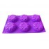 Forma silicon pentru prajituri, 6 cavitati, Floral, 150COF
