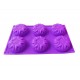 Forma silicon pentru prajituri, 6 cavitati, Floral, 150COF