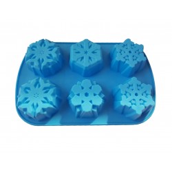 Forma silicon pentru prajituri, 6 cavitati, Fulgi de zapada, 154COF