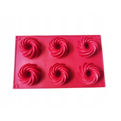 Forma silicon pentru prajituri, 6 cavitati, Spirala, 155COF