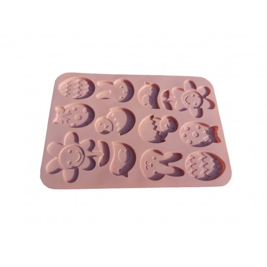 Forma silicon pentru prajituri, Iepurasi, Ou, Pui, Floare, 174COF