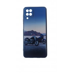 Husa telefon compatibila cu Samsung Galaxy A12, Albastru, Motocicleta, 276HT
