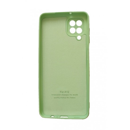 Husa telefon compatibila cu Samsung Galaxy A12, Verde, Cu interior de catifea, 391HT