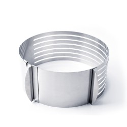 Inel feliator blat de tort ajustabil 8 cm, 16-20 cm, otel inoxidabil, 145COF Inel feliator blat de tort ajustabil 8 cm, 16-20 cm, otel inoxidabil, 145COF