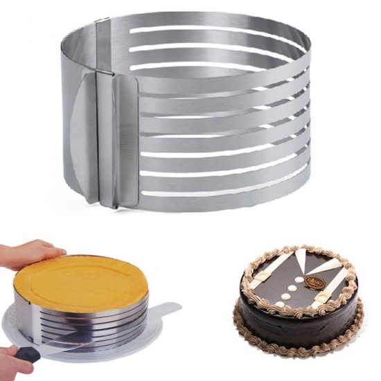 Inel feliator blat de tort ajustabil 8 cm, 24-30 cm, otel inoxidabil, 146COF