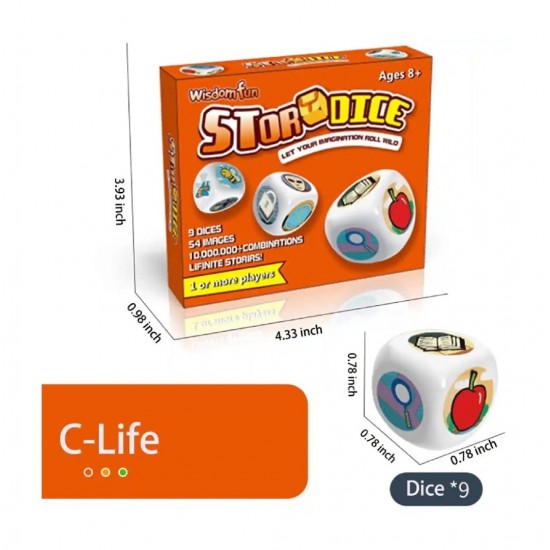Joc educativ si logopedie, Set 9 zaruri pentru crearea povestilor, 54 de imagini unice, 1TOY Joc educativ si logopedie, Set 9 zaruri pentru crearea povestilor, 54 de imagini unice, 1TOY