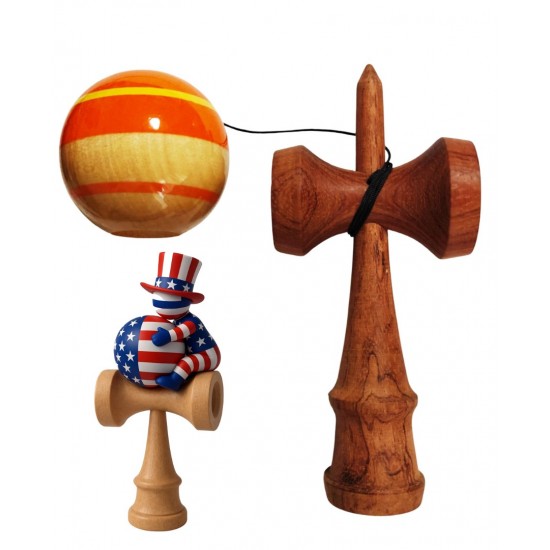 Kendama din lemn natural, Bila lemn + Sticker Waterproof USA pentru telefon, 150KD Kendama din lemn natural, Bila lemn + Sticker Waterproof USA pentru telefon, 150KD