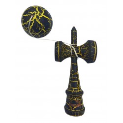 Kendama profesionala, Bila din lemn, Negru Galben, 52KD