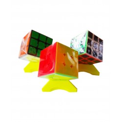Set 10 Suporti universali pentru cuburi, toate marcile si dimensiunile Magic Cub, Galben, 432CUB-1