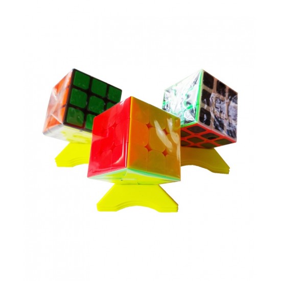 Set 10 Suporti universali pentru cuburi, toate marcile si dimensiunile Magic Cub, Galben, 432CUB-1 Set 10 Suporti universali pentru cuburi, toate marcile si dimensiunile Magic Cub, Galben, 432CUB-1