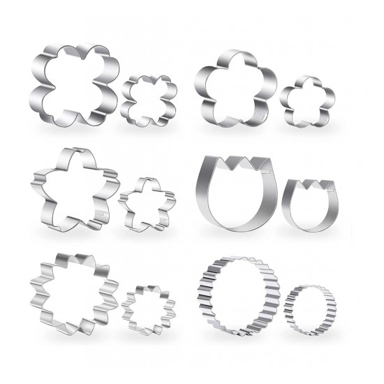 Set 12 forme decupatoare, pentru biscuiti, 5.5 cm, 381COF Set 12 forme decupatoare, pentru biscuiti, 5.5 cm, 381COF