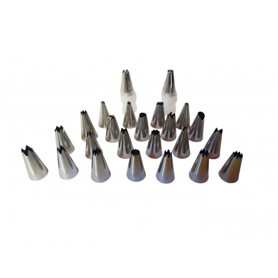Set 27 de piese pentru ornat din inox cu adaptor si pos inclus, 53 cm, 391COF