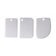 Set 3 Spatule flexibile pentru Ornare torturi, Alb, 11 cm, 323COF-2