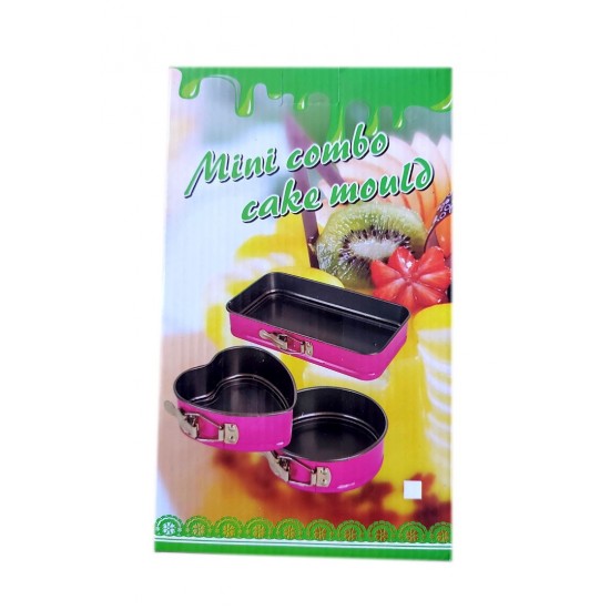 Set 3 Tavi mini  pentru  prajituri, Dreptunghiular, rotund, inima,156COF