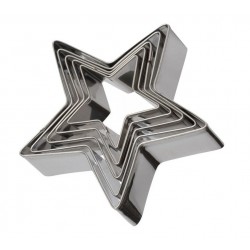 Set 5 forme decupatoare in forma de stea, pentru biscuiti, 9 cm, 511COF