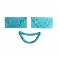 Set de 3 sabloane pentru decorare torturi, Turcoaz, 11 cm, 364COF 