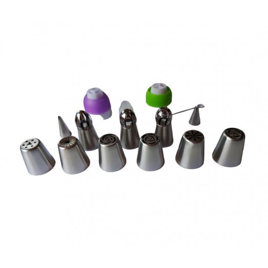 Set duiuri de ornat prajituri din inox, 15 Accesoii, 4 cm, 361COF Set duiuri de ornat prajituri din inox, 15 Accesoii, 4 cm, 361COF