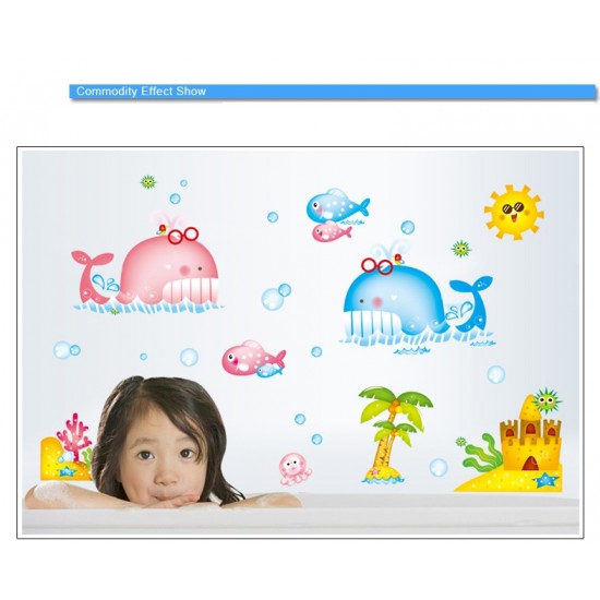 Sticker decorativ, Animale marine, 130 cm, 786STK