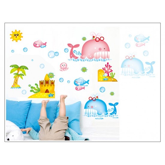 Sticker decorativ, Animale marine, 130 cm, 786STK