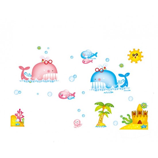 Sticker decorativ, Animale marine, 130 cm, 786STK