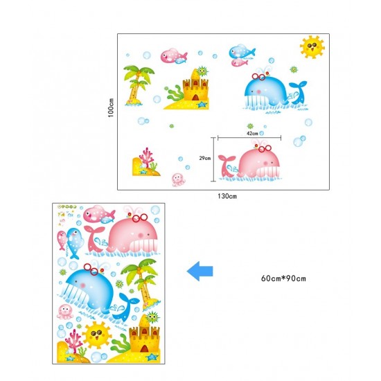 Sticker decorativ, Animale marine, 130 cm, 786STK